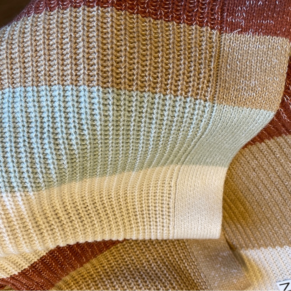 Women's Large Colorblock Long Sleeve Sweater Open Front Cardigan Nine West $50 - Picture 8 of 10